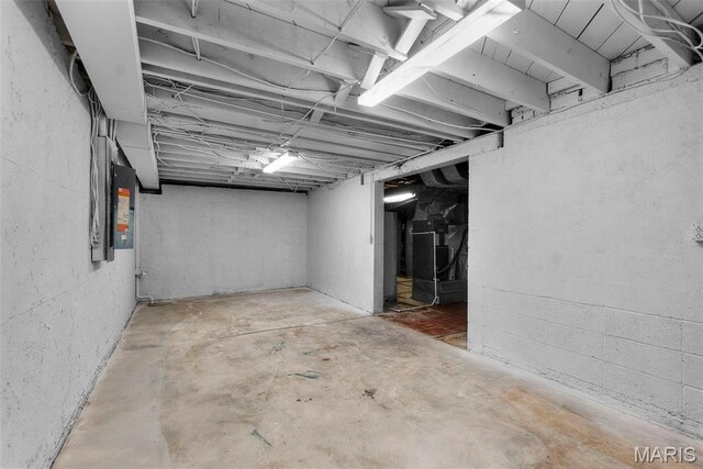 1353 Karen Dr, Cape Girardeau, MO 63701 - unfinished basement featuring heating unit and electric panel