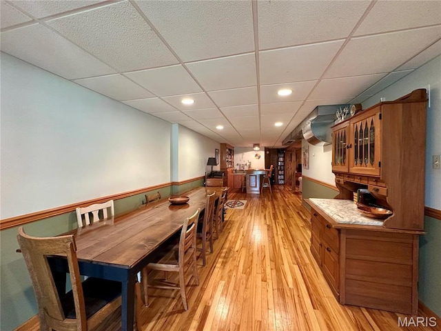 15716 County Road 5190, Rolla, MO 65401 - dining space with light wood-style flooring, a drop ceiling, and recessed lighting