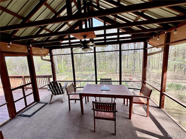 15716 County Road 5190, Rolla, MO 65401 - sunroom / solarium featuring ceiling fan and lofted ceiling