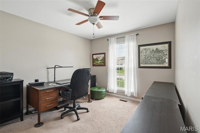 71 Hidden Mill Ct, Moscow Mills, MO 63362 - office with light colored carpet and ceiling fan