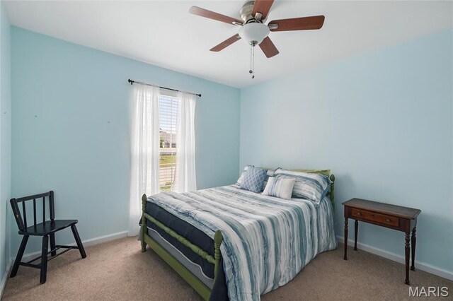 71 Hidden Mill Ct, Moscow Mills, MO 63362 - bedroom featuring carpet floors, baseboards, and a ceiling fan