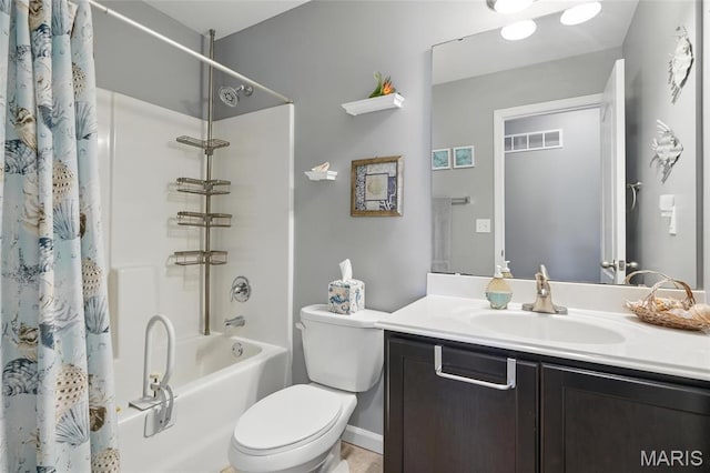 71 Hidden Mill Ct, Moscow Mills, MO 63362 - bathroom with shower / bath combo, vanity, and toilet