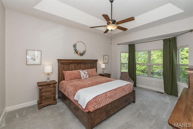 1804 Sterling Oaks Dr, Saint Peters, MO 63376 - bedroom featuring baseboards, light carpet, and a ceiling fan