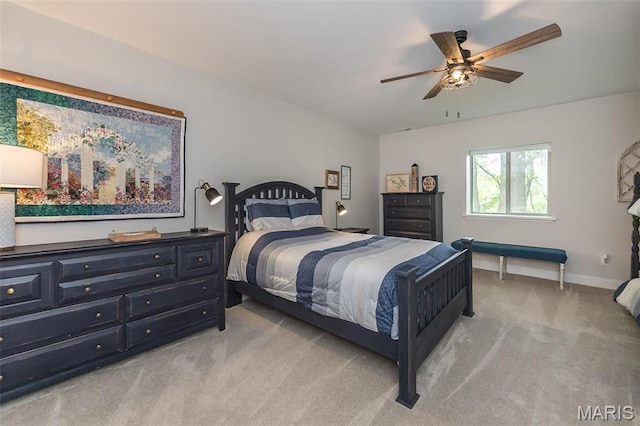 1804 Sterling Oaks Dr, Saint Peters, MO 63376 - bedroom featuring light carpet, baseboards, and a ceiling fan