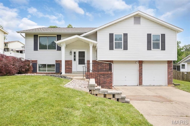 10 Brooker Ct, Saint Peters, MO 63376 - split foyer home with brick siding, concrete driveway, and a garage