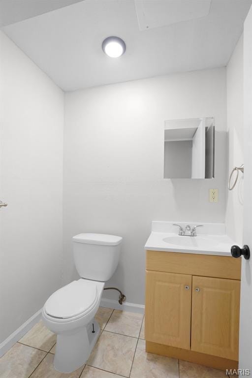 10 Brooker Ct, Saint Peters, MO 63376 - half bath with vanity, toilet, baseboards, and tile patterned floors