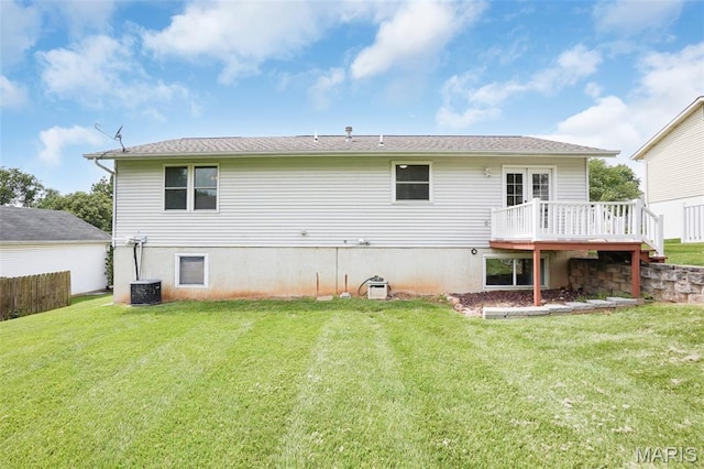 10 Brooker Ct, Saint Peters, MO 63376 - back of house featuring a deck and central AC