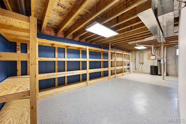 12 Lambeth Ln Unit 11B, Dardenne Prairie, MO 63368 - unfinished below grade area featuring a water softener system and electric panel
