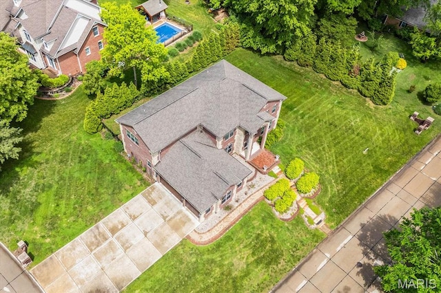 view from above of property