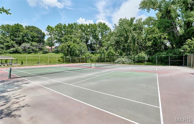 14424 Valley Meadow Ct W, Chesterfield, MO 63017 - view of tennis court featuring community basketball court