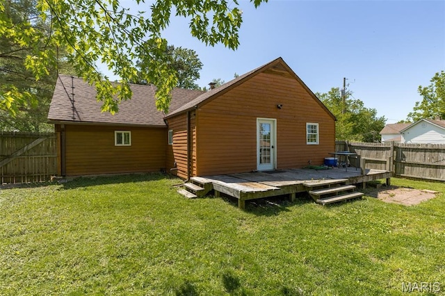 1158 Mulberry St, Bismarck, MO 63624 - back of house with a wooden deck and a shingled roof