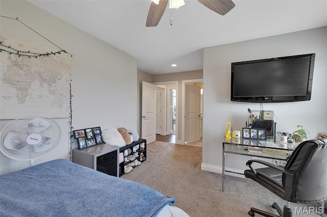 2 Mahogany Run, Farmington, MO 63640 - carpeted bedroom with baseboards, recessed lighting, and ceiling fan