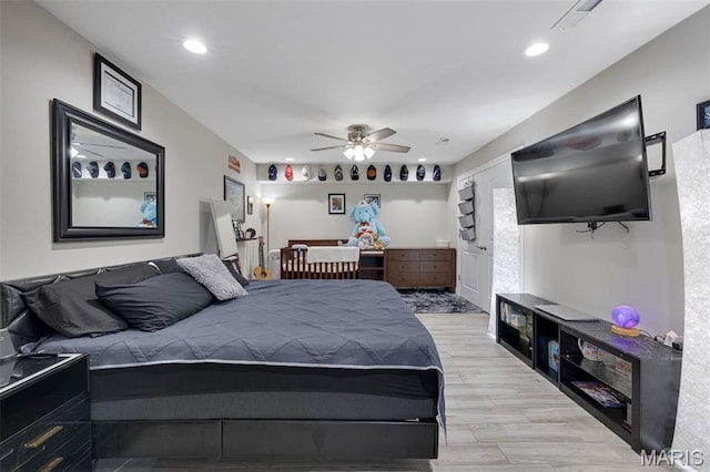 2 Mahogany Run, Farmington, MO 63640 - bedroom featuring light wood-type flooring, recessed lighting, and a ceiling fan