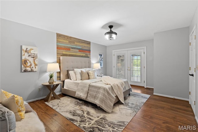 827 Bridgewater Xing, Villa Ridge, MO 63089 - bedroom with an accent wall, access to exterior, baseboards, and french doors