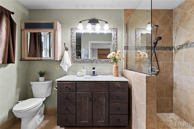 827 Bridgewater Xing, Villa Ridge, MO 63089 - full bath featuring toilet, a walk in shower, vanity, and baseboards