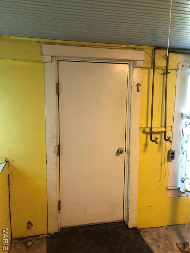 view of storm shelter