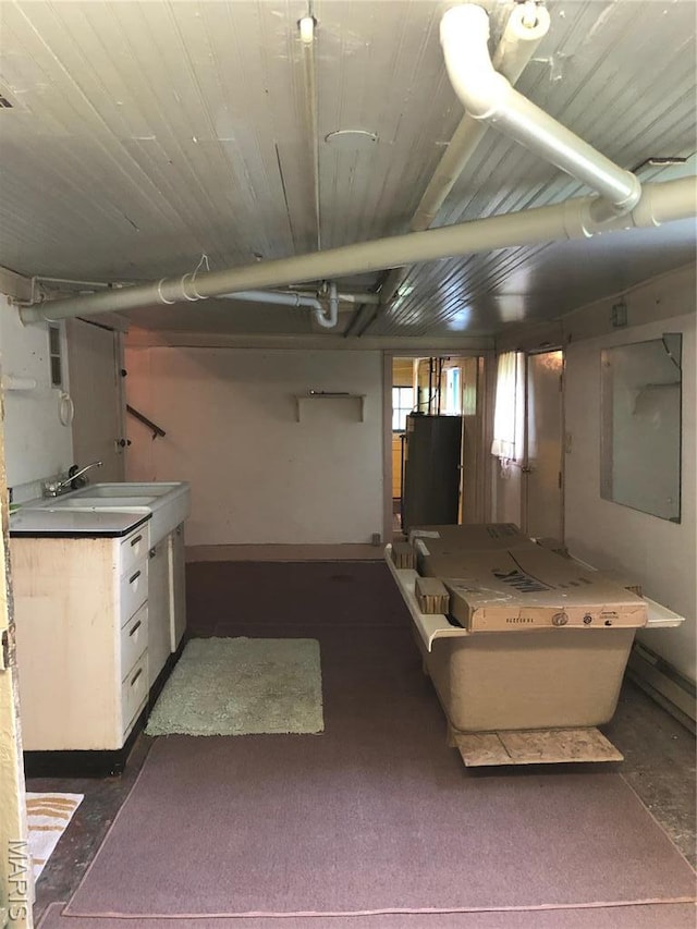 basement with baseboards
