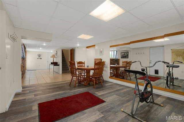 1261 Whispering Winds Dr, Arnold, MO 63010 - exercise area with a paneled ceiling and wood finished floors