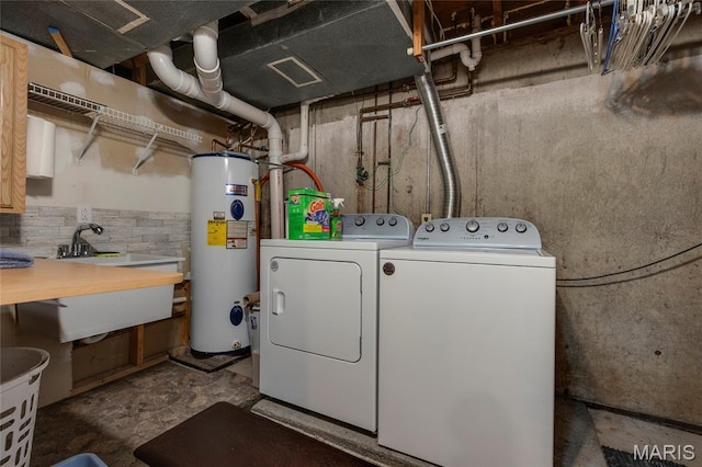 1261 Whispering Winds Dr, Arnold, MO 63010 - washroom featuring water heater and independent washer and dryer