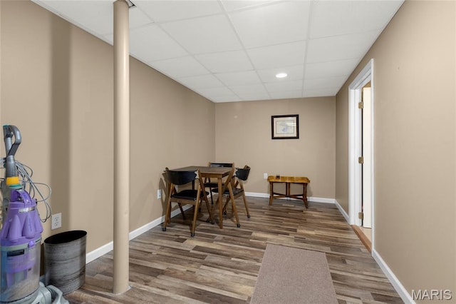 1261 Whispering Winds Dr, Arnold, MO 63010 - dining space featuring a drop ceiling, wood finished floors, and recessed lighting