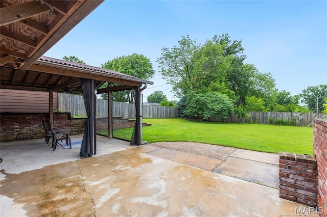 1261 Whispering Winds Dr, Arnold, MO 63010 - fenced backyard featuring a patio area and a gazebo