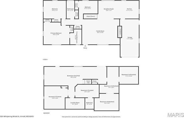 1261 Whispering Winds Dr, Arnold, MO 63010 - view of floor plan / room layout