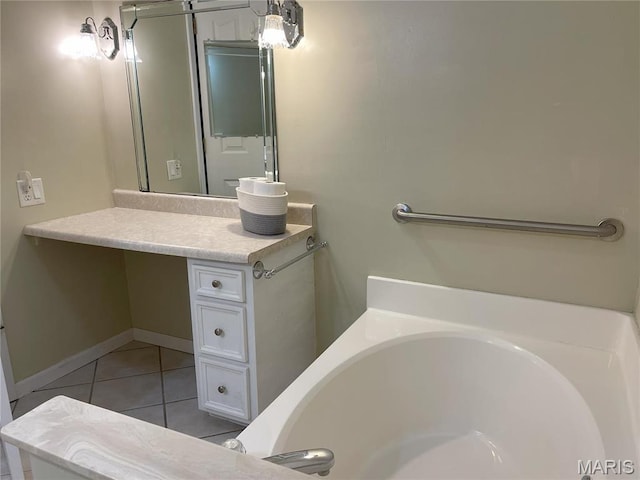408 Crestview St, Cuba, MO 65453 - full bath featuring tile patterned flooring, a garden tub, and vanity