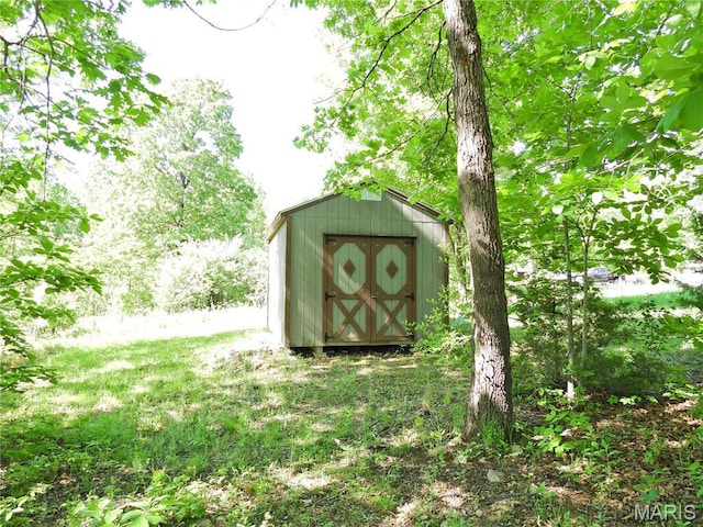 view of shed
