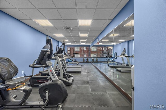9 N Euclid Ave Unit 303, Saint Louis, MO 63108 - workout area featuring a paneled ceiling
