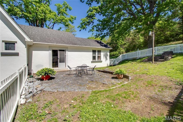 931 Sugarloaf Hill Rd, Dupo, IL 62239 - back of property featuring stucco siding, a patio area, and roof with shingles