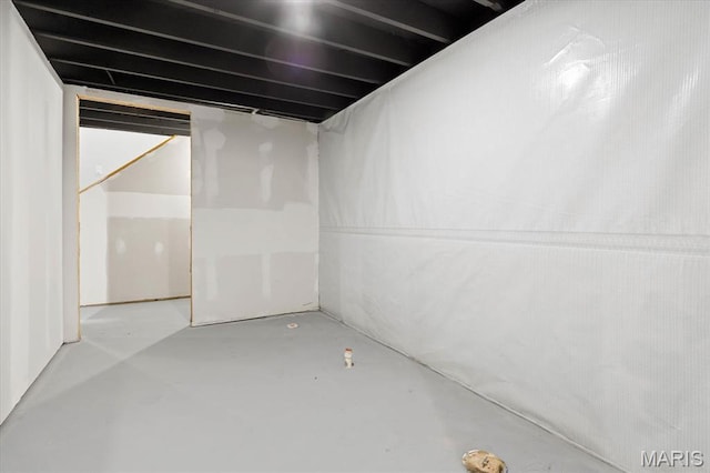 view of finished below grade area