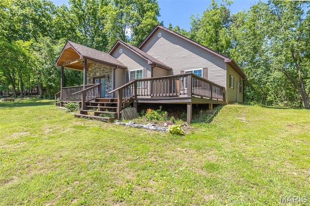 249 Trails End Way, Doniphan, MO 63935 - back of house with a deck and a yard