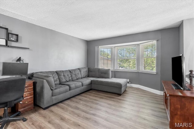 1748 Scenic Meadows Dr, Imperial, MO 63052 - office area featuring light wood-style flooring, a textured ceiling, and baseboards