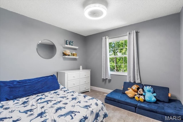 1748 Scenic Meadows Dr, Imperial, MO 63052 - bedroom featuring light colored carpet, a textured ceiling, and baseboards