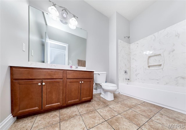 3 Lakeview Pointe Ct, Lake St Louis, MO 63367 - full bath with toilet, vanity, shower / tub combination, and tile patterned floors