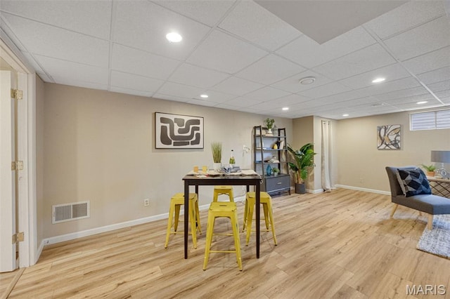 2794 Pinebrook Dr, Arnold, MO 63010 - dining room featuring light wood-type flooring, baseboards, recessed lighting, and a drop ceiling