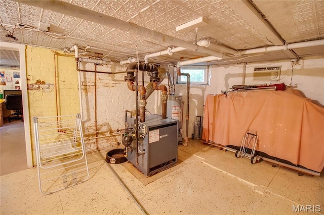 619 E Main St, Carlinville, IL 62626 - below grade area featuring water heater and a heating unit