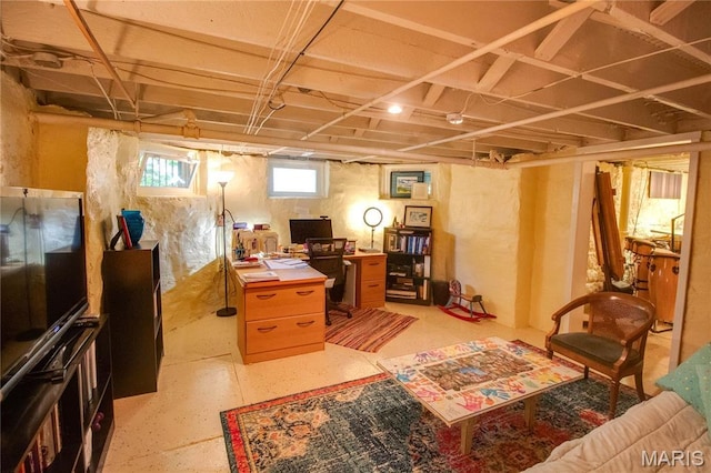 619 E Main St, Carlinville, IL 62626 - basement featuring a desk