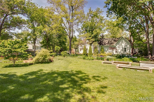 619 E Main St, Carlinville, IL 62626 - view of green lawn with a vegetable garden