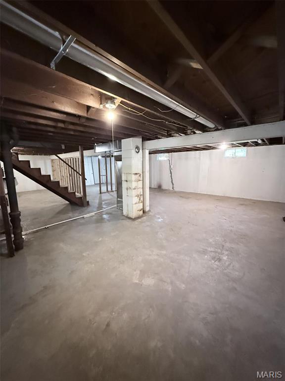 170 E Euclid Ave, Sullivan, MO 63080 - unfinished below grade area featuring stairway