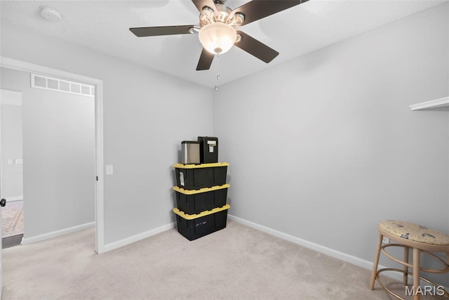 207 Straightoak, Ballwin, MO 63021 - miscellaneous room featuring ceiling fan, carpet floors, and baseboards