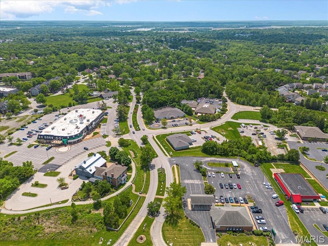 bird's eye view of a heavily wooded area