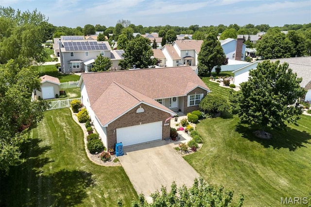 aerial view of residential area