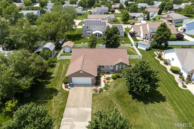 aerial view of residential area