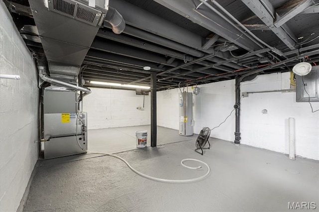 1522 S Elm Ave, Saint Louis, MO 63119 - unfinished basement with water heater and heating unit
