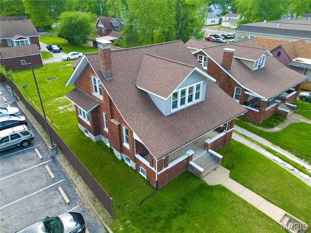 aerial view of residential area