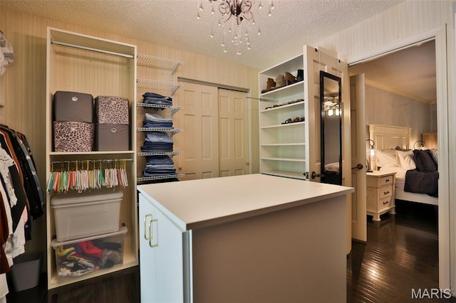 1989 Dogwood Trl, Collinsville, IL 62234 - walk in closet with a chandelier and dark wood-type flooring