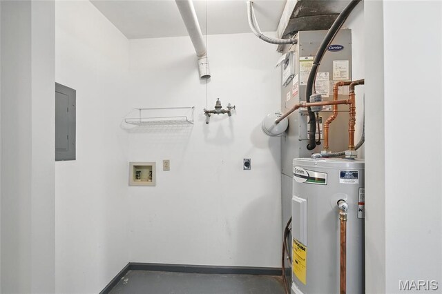 9 Berview Cir Unit H, Saint Louis, MO 63129 - utility room featuring water heater and electric panel