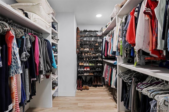 spacious closet with wood finished floors