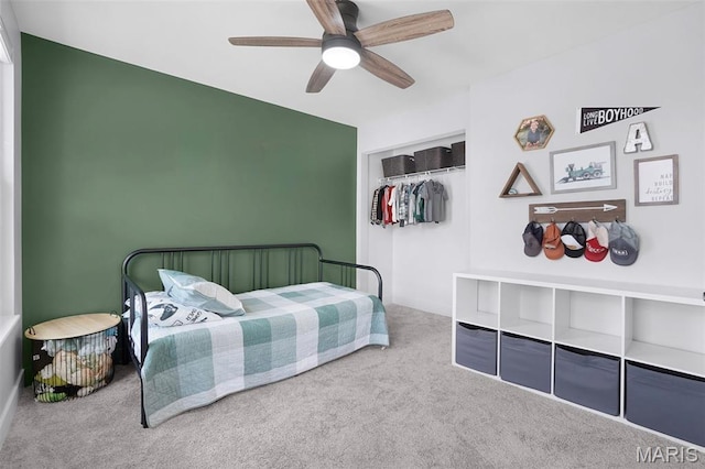 66 Walnutshade Ct, Saint Peters, MO 63376 - carpeted bedroom with ceiling fan and a closet